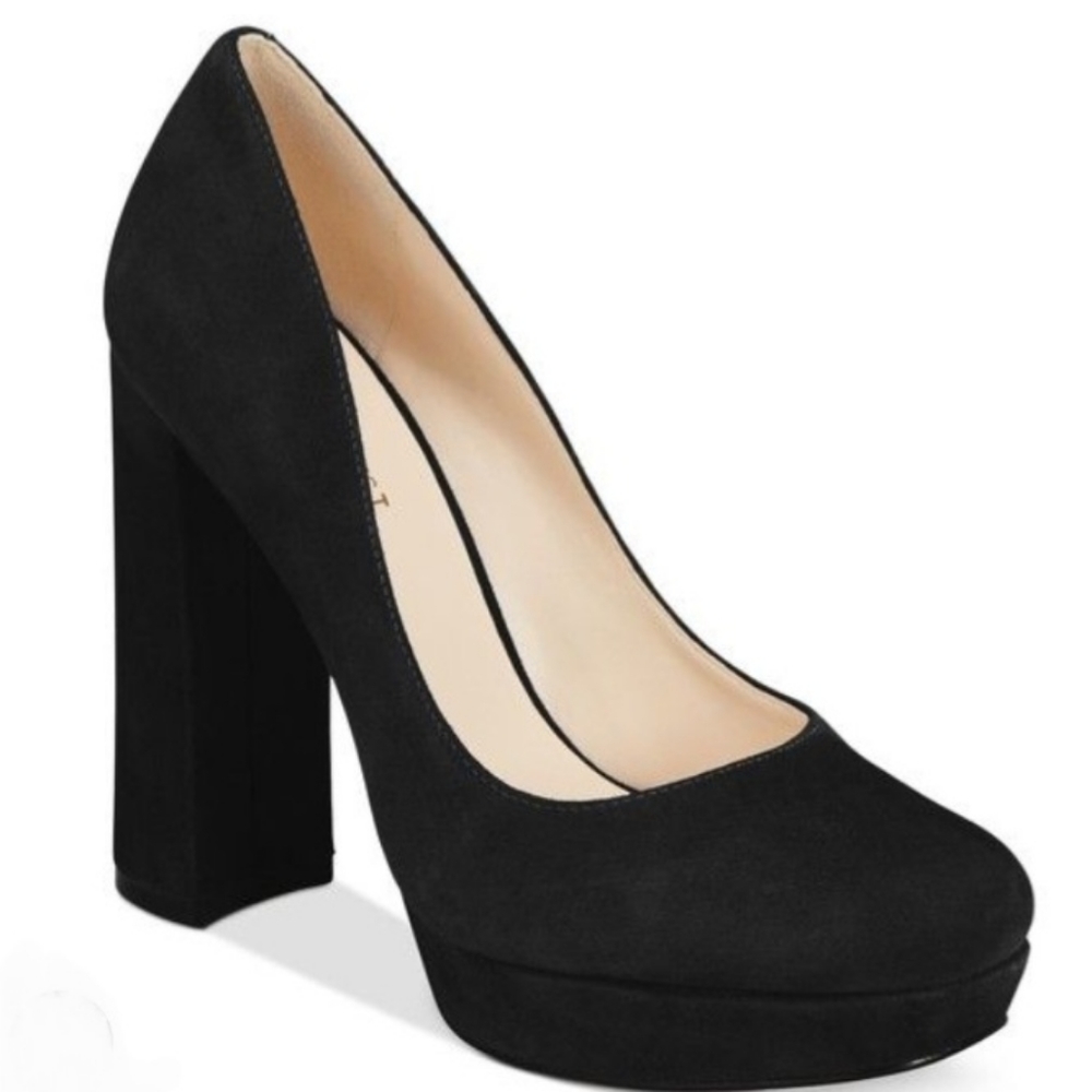 Nine West NEW Black Chunky Platform Heel Size 6.5 Suede Delay Style